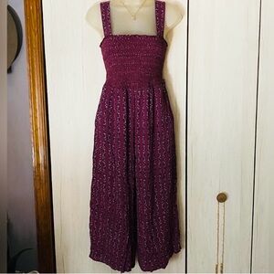 LOFT Burgundy Jumpsuit